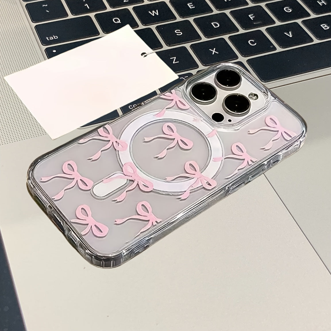 Girly Bow Skin-Feel Magnetic Mobile Phone Case