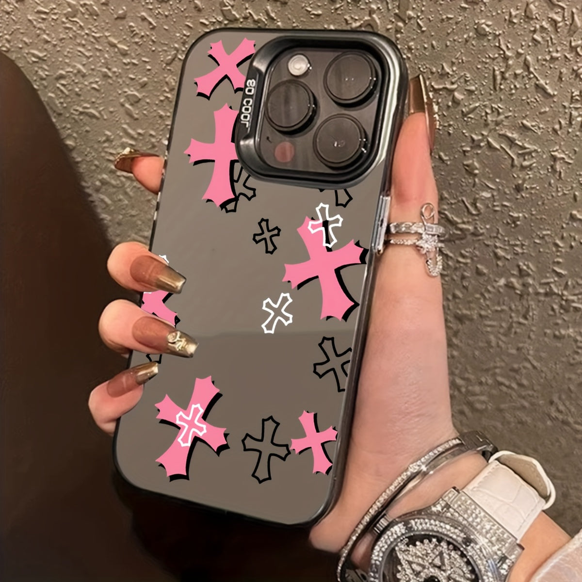 Pink Cross Pattern Design