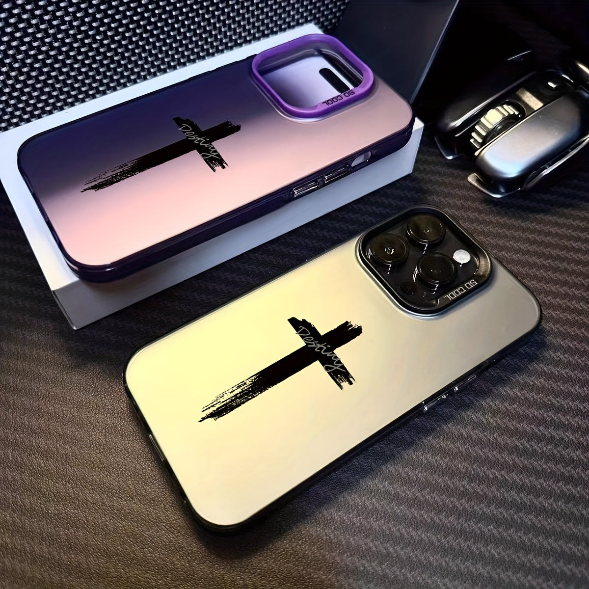 Dirt-Resistant, Stylish Three-Color Cross Mobile Phone Case