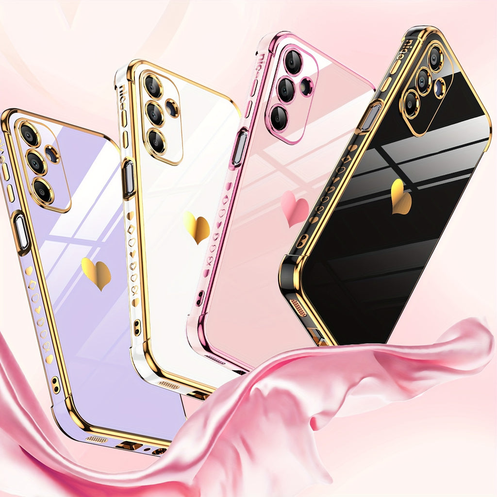 Pink mobile case with a heart logo