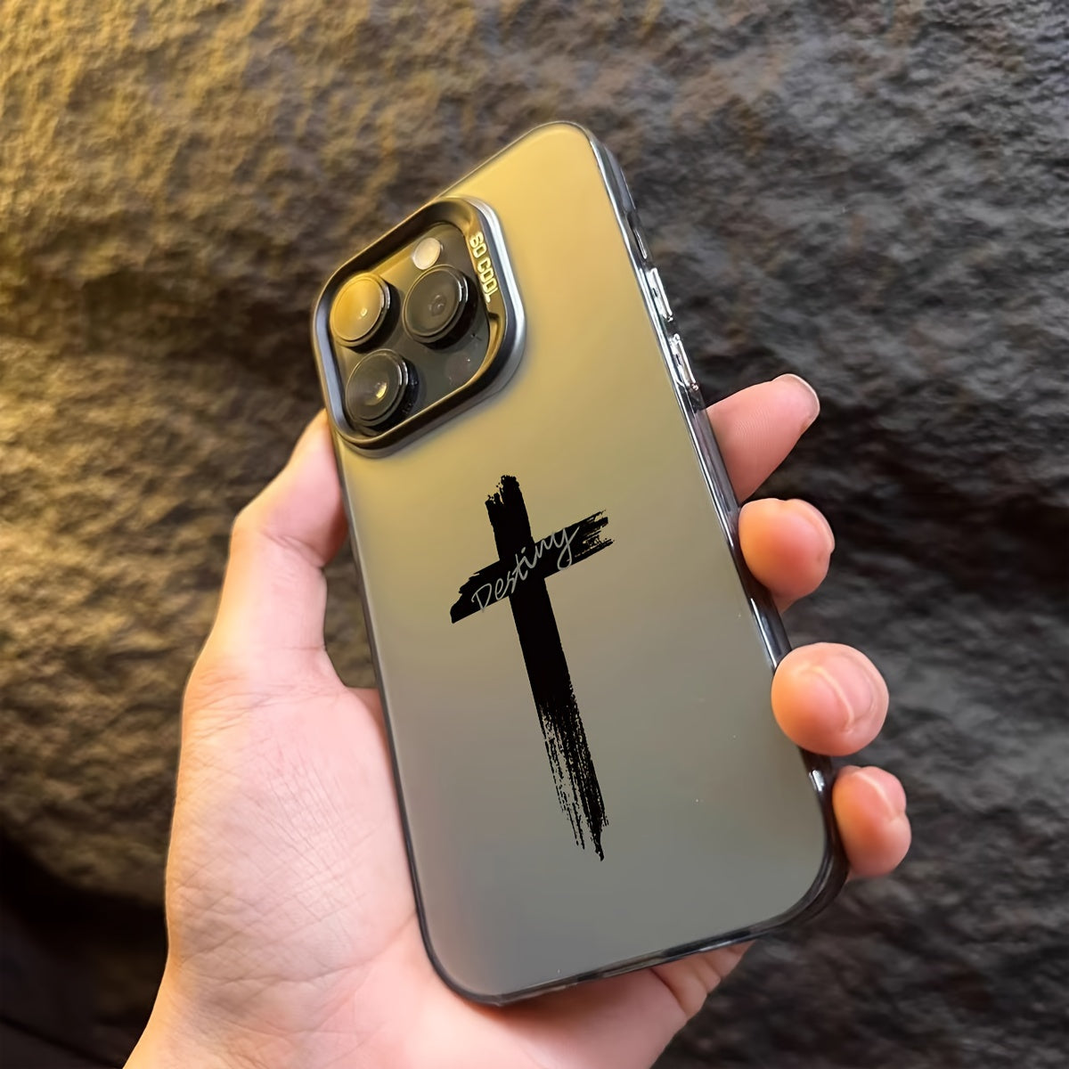Dirt-Resistant, Stylish Three-Color Cross Mobile Phone Case