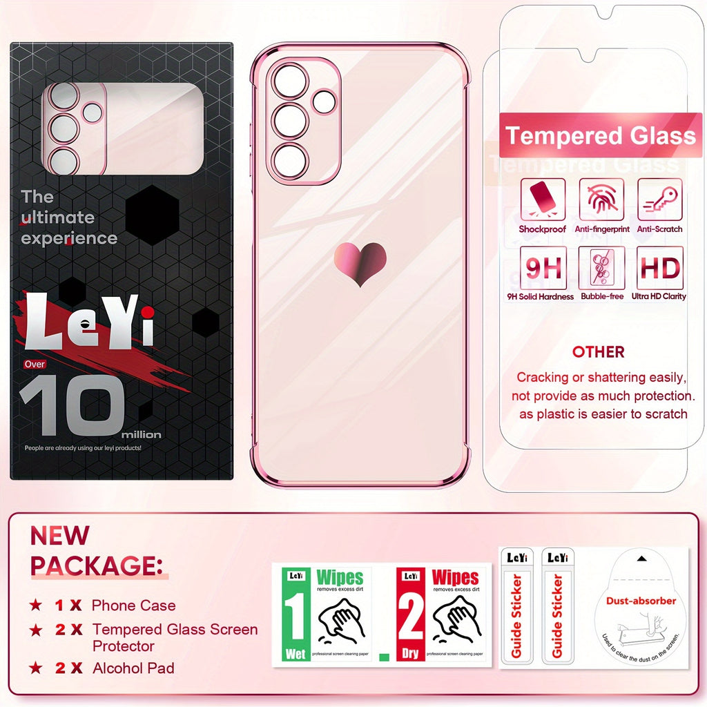 Pink mobile case with a heart logo