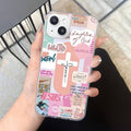 1pc Pink cross pattern mobile phone case for iPhone