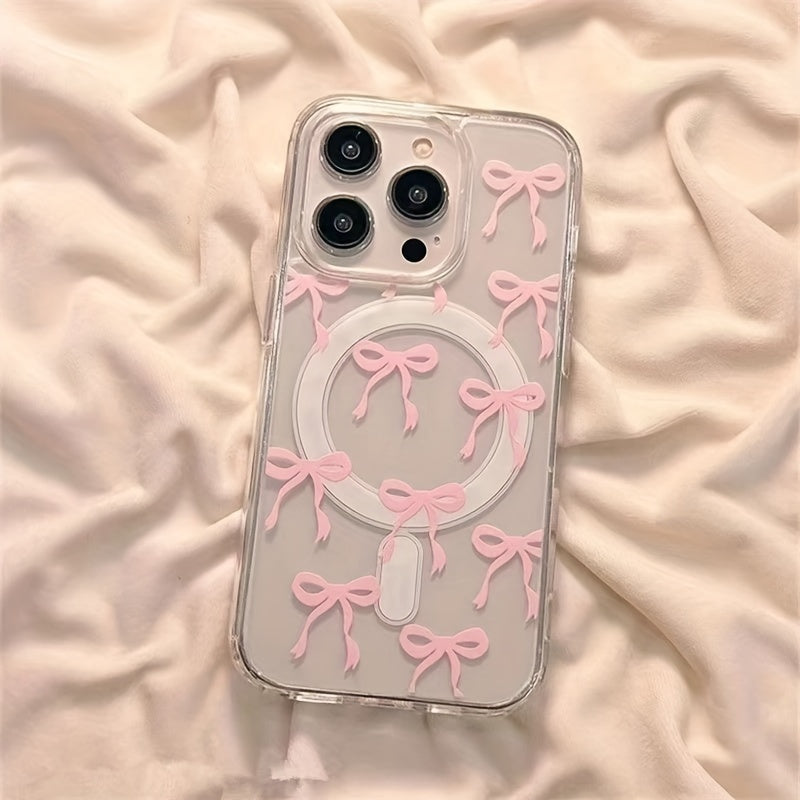 Girly Bow Skin-Feel Magnetic Mobile Phone Case