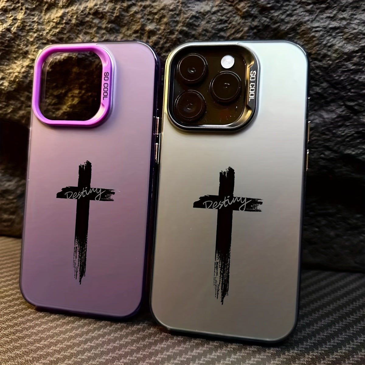 Dirt-Resistant, Stylish Three-Color Cross Mobile Phone Case