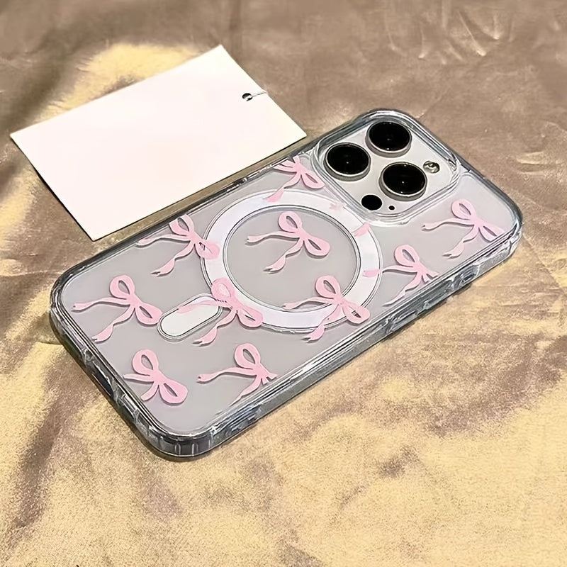 Girly Bow Skin-Feel Magnetic Mobile Phone Case