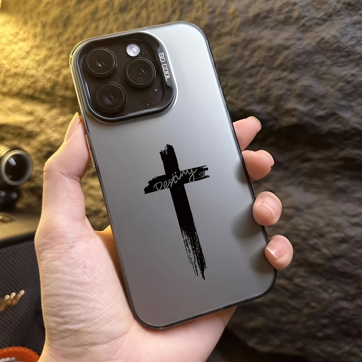 Dirt-Resistant, Stylish Three-Color Cross Mobile Phone Case