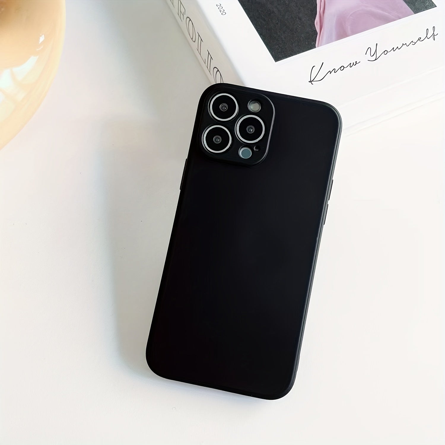 Solid Color AppleFruit 14promax mobile phone case soft silicone