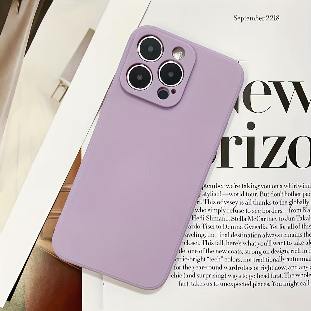 Solid Color AppleFruit 14promax mobile phone case soft silicone