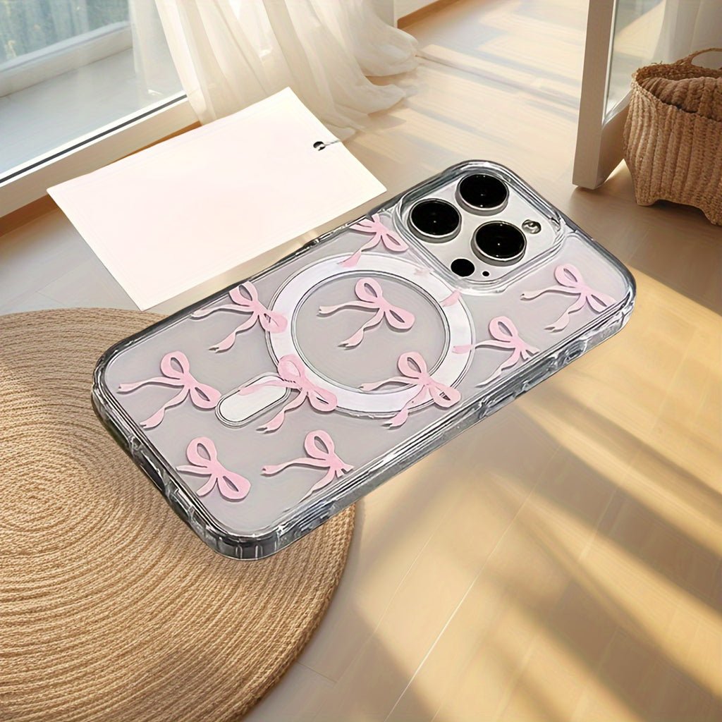 Girly Bow Skin-Feel Magnetic Mobile Phone Case
