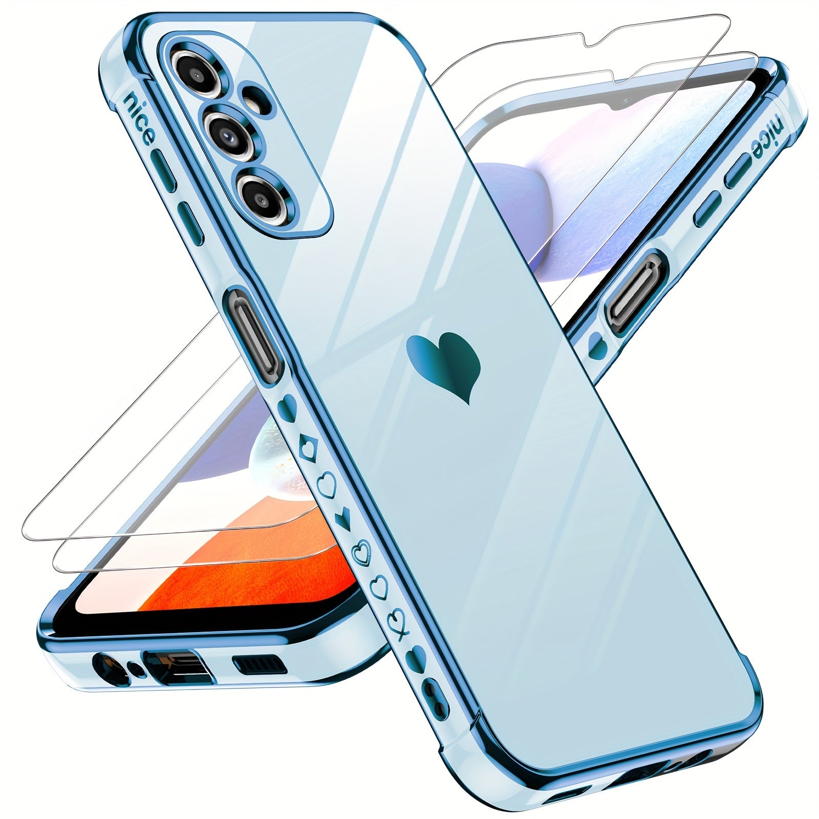 Pink mobile case with a heart logo