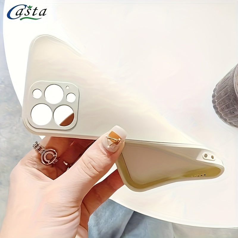 Solid Color AppleFruit 14promax mobile phone case soft silicone