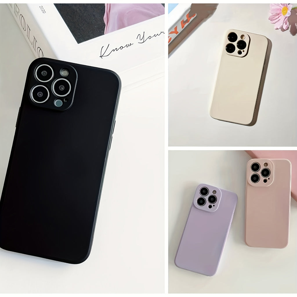 Solid Color AppleFruit 14promax mobile phone case soft silicone