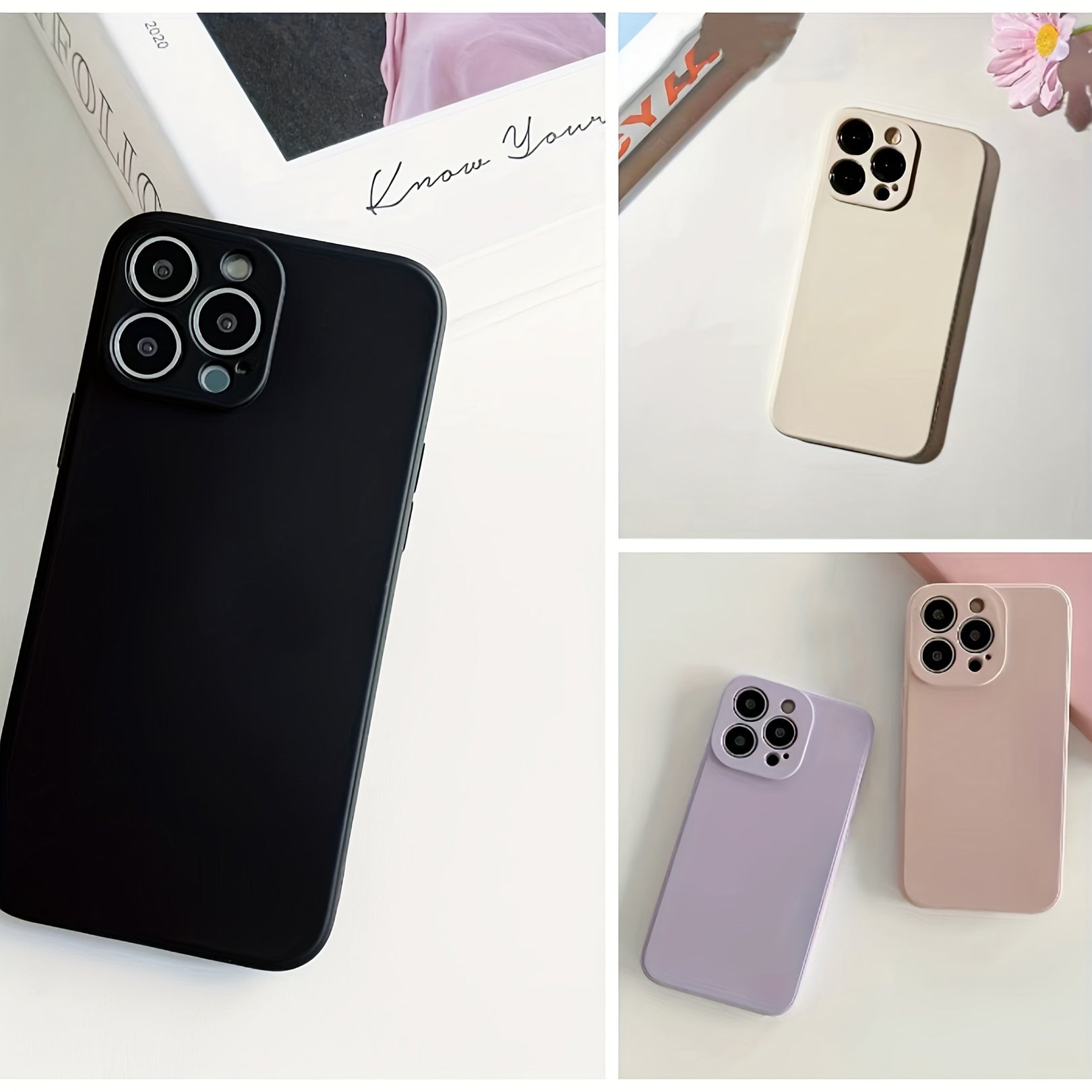 Solid Color AppleFruit 14promax mobile phone case soft silicone