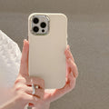 White Metal Frame Frosted All-Inclusive Anti-Fall Mobile Phone Case