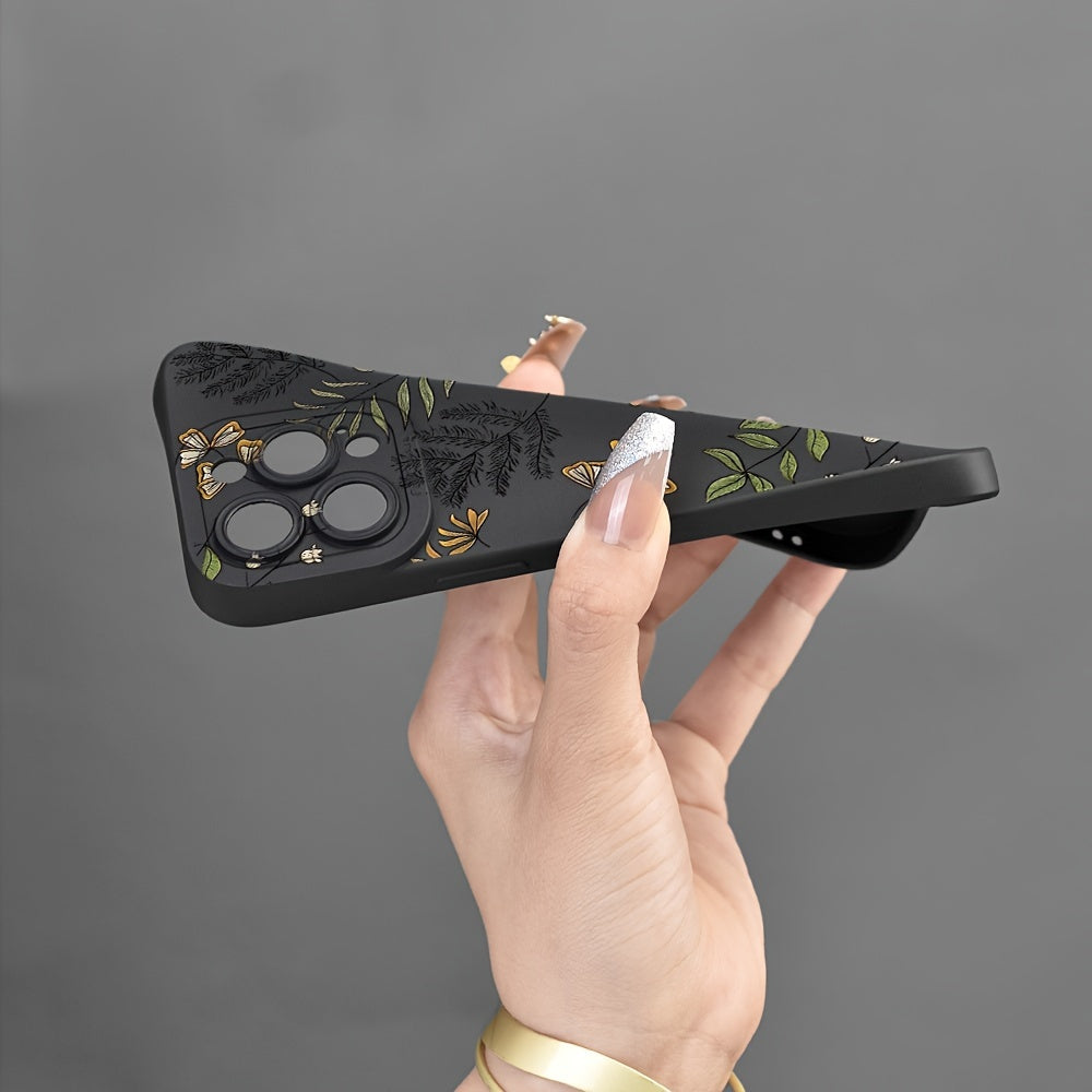 1 Pcs Leaf Pattern Mobile Phone Case Full-Body Protection