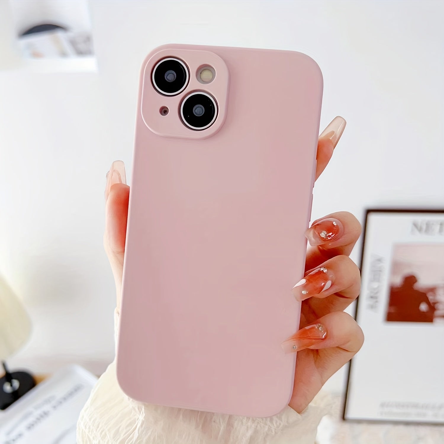 Solid Color AppleFruit 14promax mobile phone case soft silicone